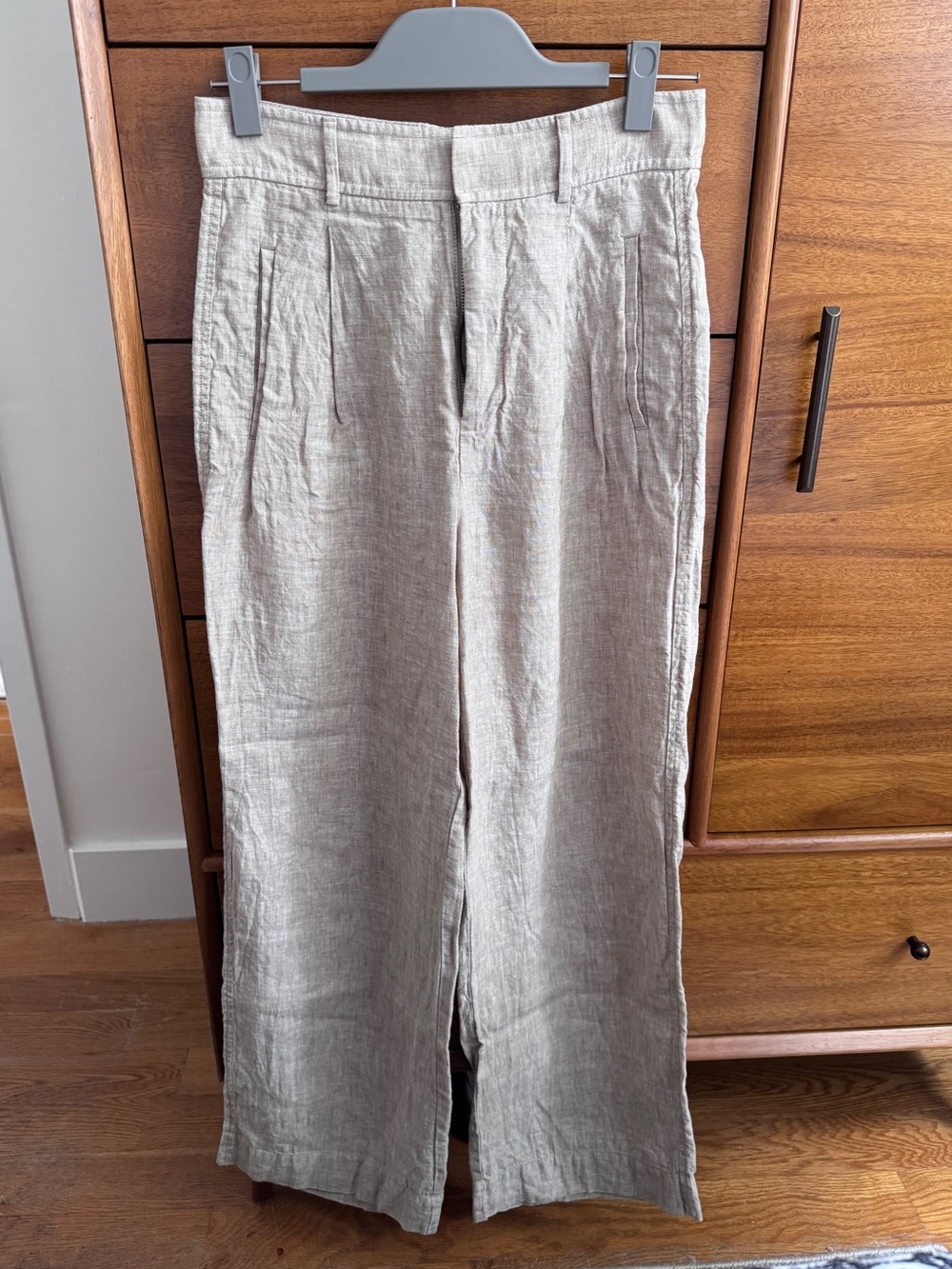 Everlane Beige 100% Linen Wide Leg Pant